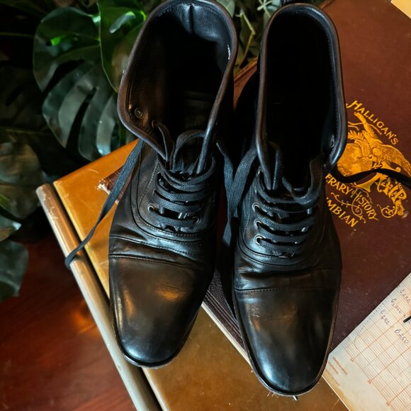 $698 JOHN VARVATOS Fleetwood Black BOOTS (sz 8.5) - Picture 6 of 10